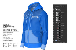 Hoodie Jacket Fullzipper Mockup