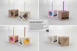 Cake Pop Box Packaging Mockup