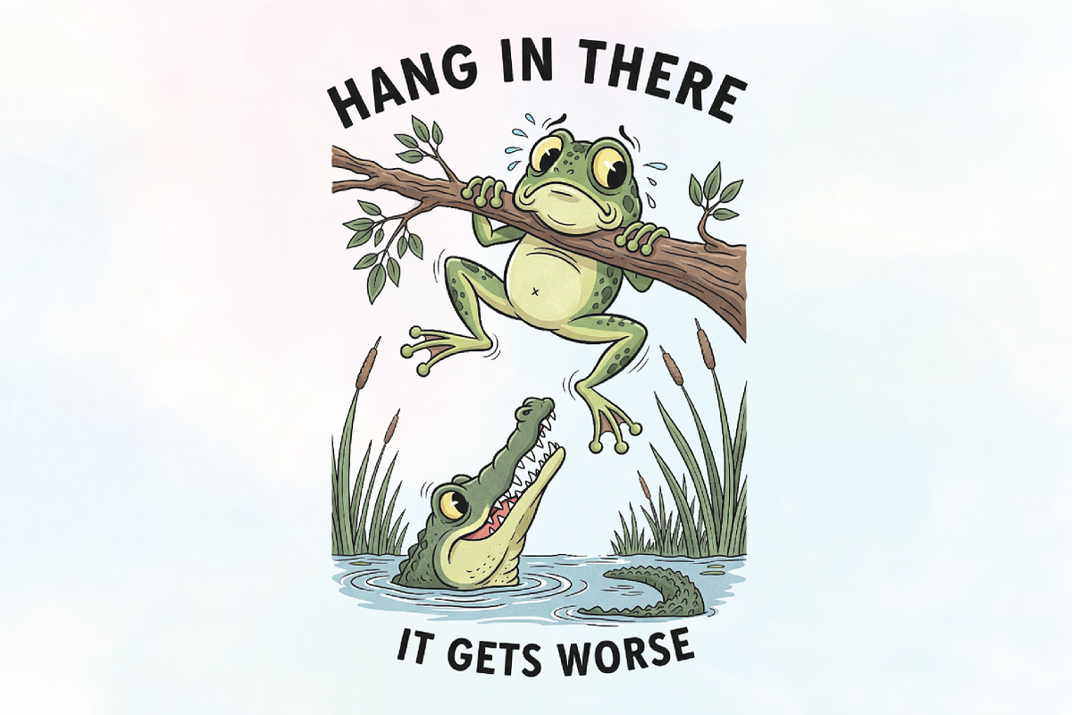 Hang in There, It Gets Worse Funny, an Illustration by CraftArtStudio (Photo 1 of 4)