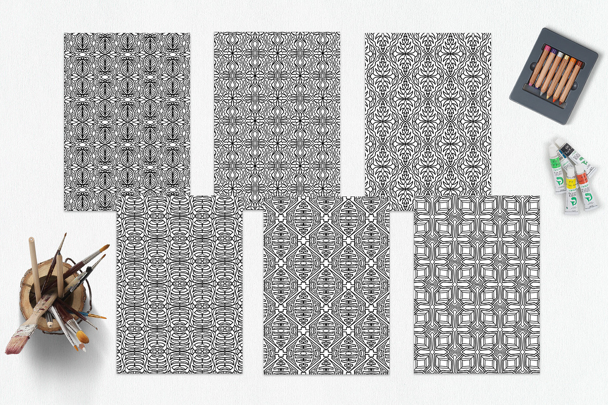 Patterns for coloring PDF,JPG vol-03, a Brochure Template by dnapslvsk (Photo 5 of 6)