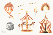 VINTAGE CIRCUS. Watercolor animals, an Animal Illustration by OlliArtDesign (Thumbnail 3 of 10)