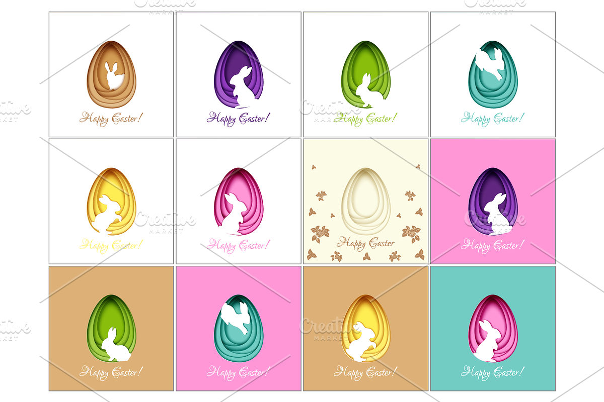 Easter Papercut Illustrations, a Decorative Illustration by NKTN graphics (Photo 3 of 5)