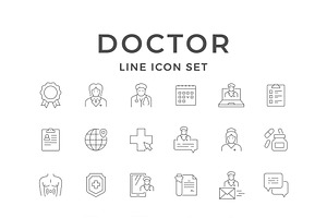 Set line icons of doctor, an Outline Icon by motorama