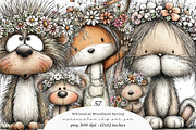 Whimsical woodland spring clipart, an Illustration by SinaCreation (Thumbnail 1 of 11)