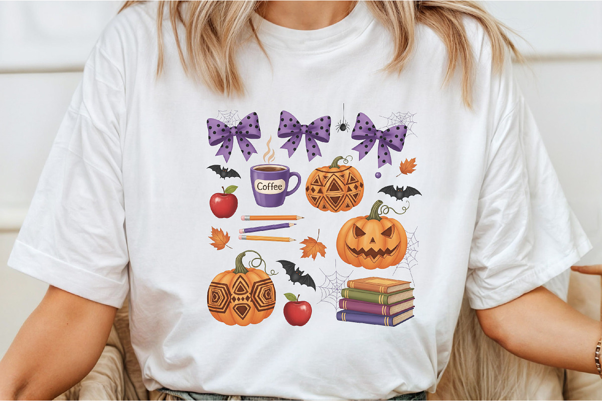 Cute Halloween Spooky Teacher PNG, an Illustration by DreamCafeArt (Photo 1 of 7)