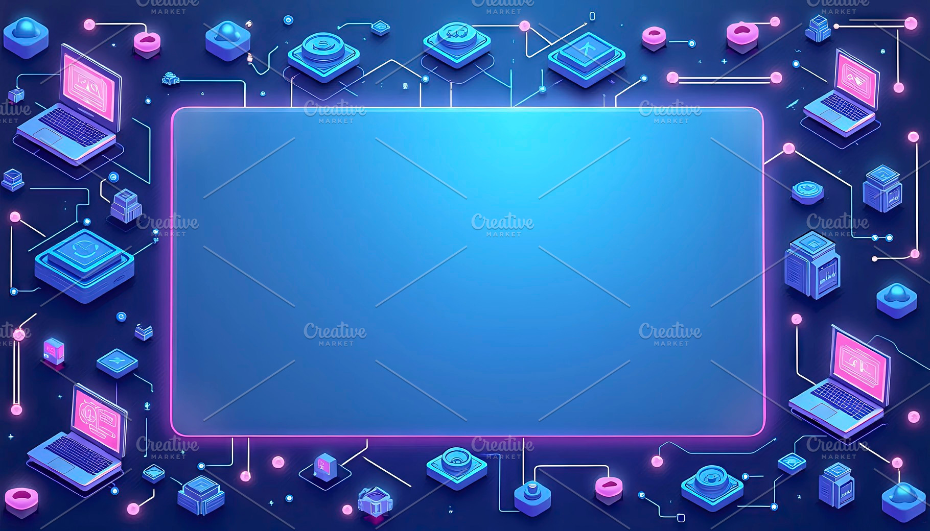 Gradient Business Frame With Digital, a Photo by LOGOCREATIVE