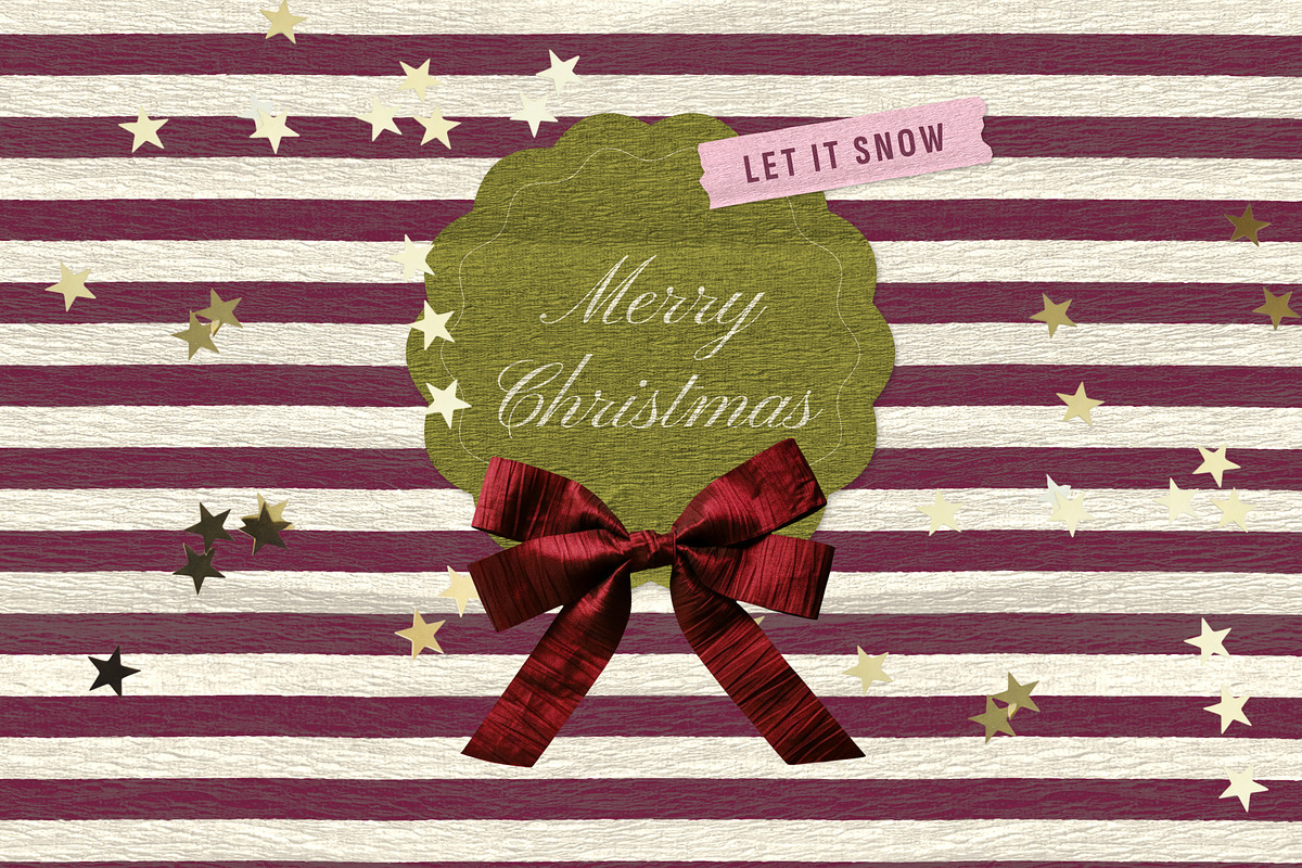 Crepe Paper Christmas Collage Kit, an Object Graphic by Anzhelika (Photo 11 of 11)