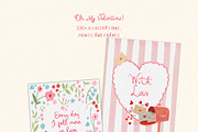 Valentine's Day Frames Cards Clipart, a Decorative Illustration by whiteheartdesign (Thumbnail 9 of 23)