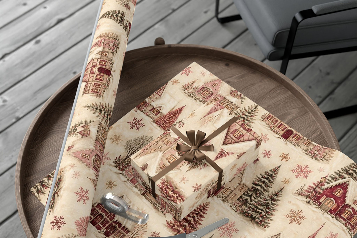 Vintage Christmas Digital Paper, a Pattern Graphic by elfy creative (Photo 3 of 4)