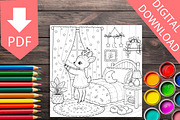 Cozy Bedtime Animal Coloring Page, a Brochure Template by LA Design (Thumbnail 5 of 10)