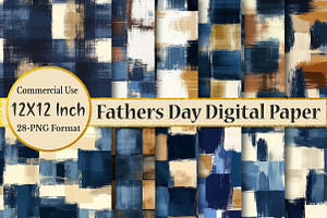 Happy Fathers Day Digital Paper, a Seasonal Illustration by Rose Art
