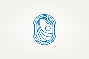 ripple wave minimalist badge logo, a Branding & Logo Template by Blazybone