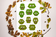 10 Zombie Faces Halloween Clipart, an Illustration by The Digital Download Shop (Thumbnail 2 of 3)