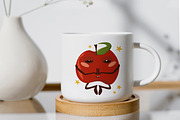 Cute Apple Emoji Clipart Set Fruit, a Food Illustration by Vaniuta_Art (Thumbnail 3 of 3)