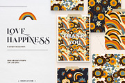 LOVE HAPPINESS. Hippie patterns, a Texture Illustration by Spark Studio Brushes (Thumbnail 1 of 10)