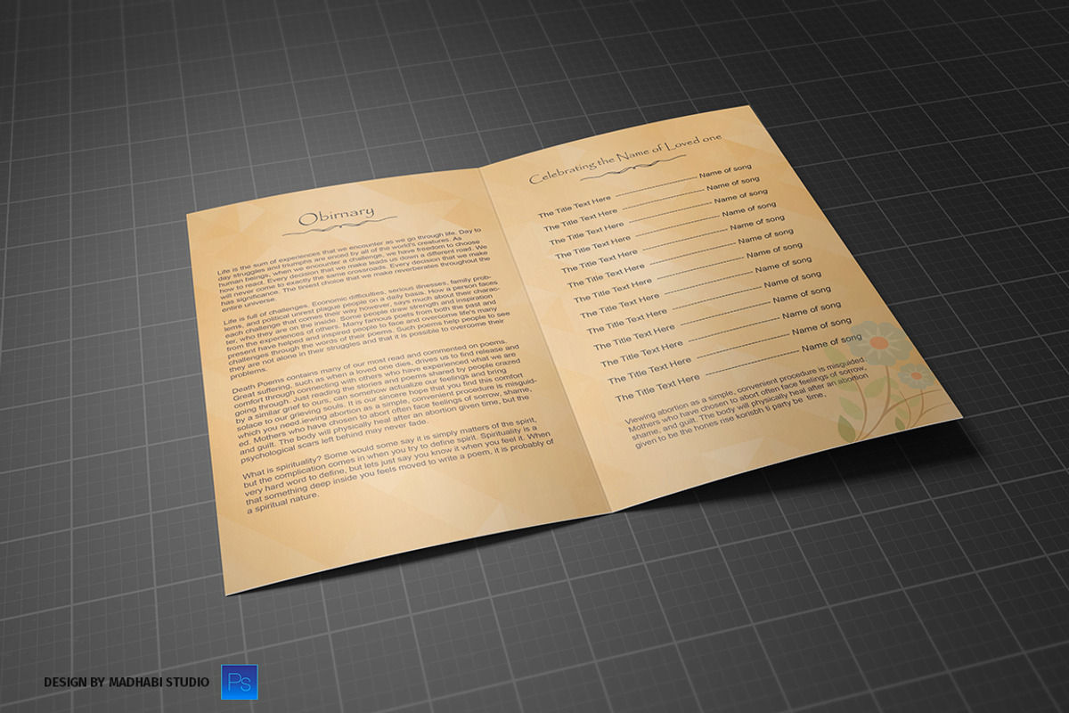 Funeral Program Template Simple, a Brochure Template by Madhabi Studio (Photo 6 of 7)