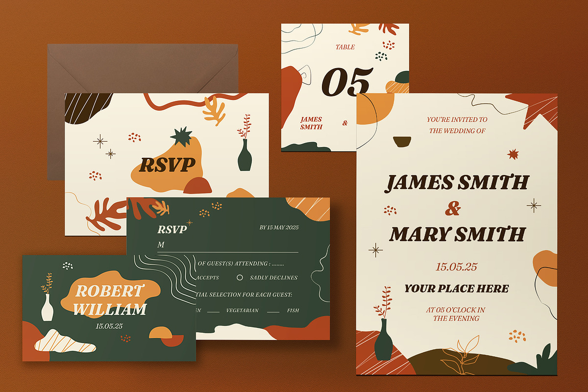 Wedding Invitation Set, an Invitation Template by graphicook (Photo 2 of 3)