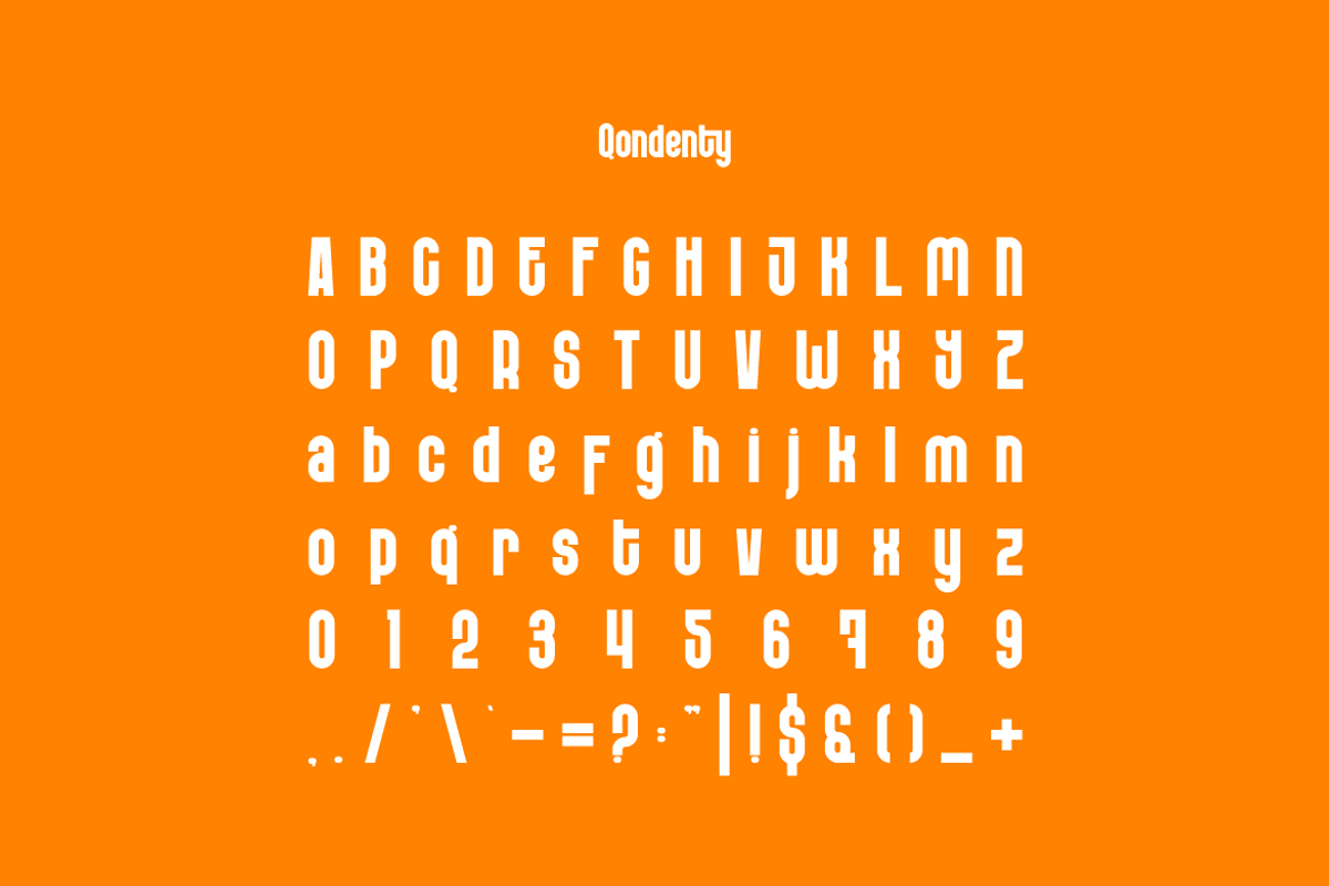 Qondenty - Condensed Tall Font, a Sans Serif Font by Iqsiart Studio (Photo 2 of 7)