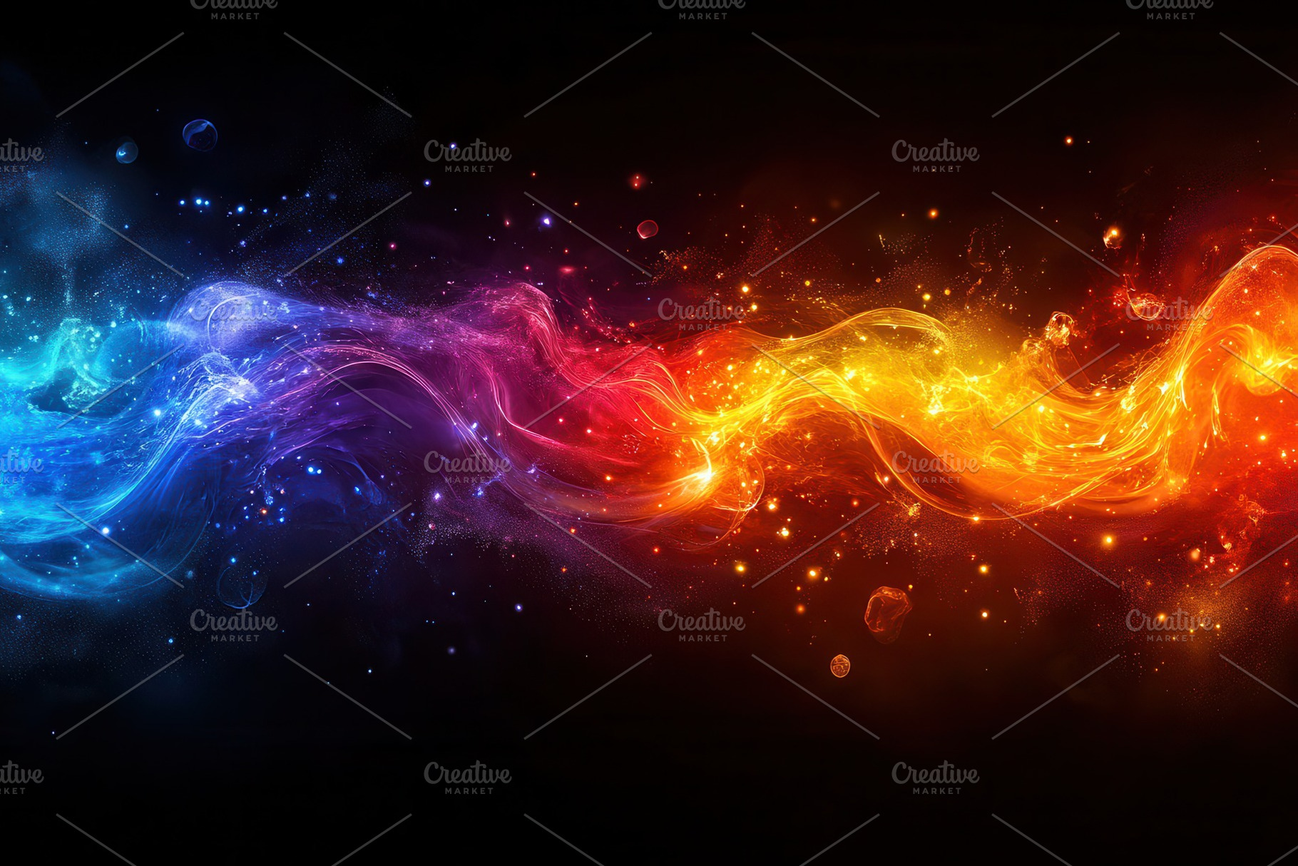 Vibrant abstract wave of colorful li, a Photo by Tanuart