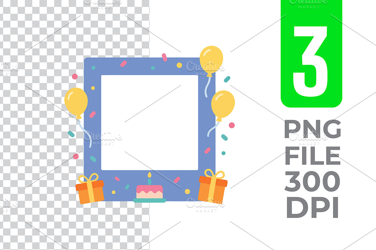 Birthday Frame Vector Trio Pack, an Object Graphic by Artonix (Photo 3 of 3)