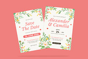Campas Floral Wedding Invitation, an Invitation Template by iDoodle Studio (Thumbnail 3 of 4)