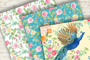 Seamless patterns .Peacocks  Flower, a Pattern Graphic by MitrushovaArt (Thumbnail 4 of 10)