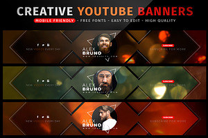 Creative YouTube Banners, a Social Media Template by BlilDesign