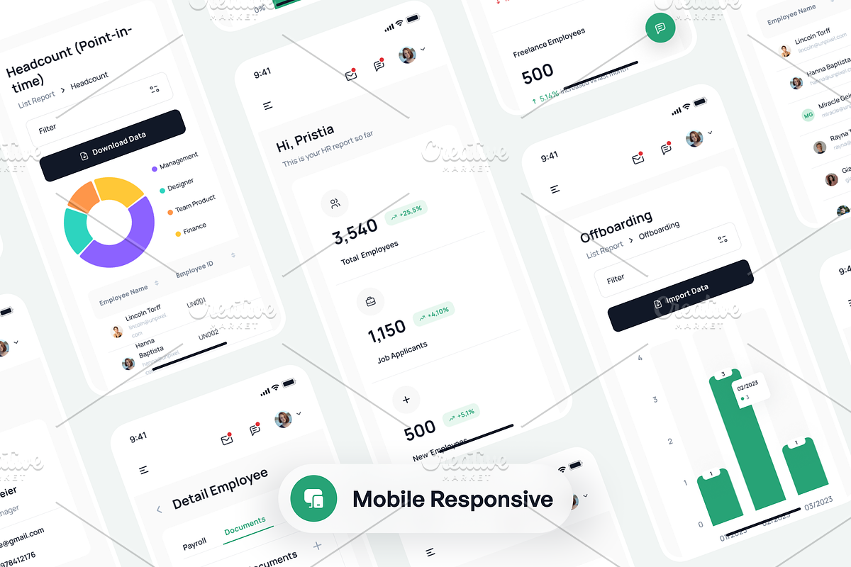 HR Management - Dashboard UI Kit, an UI Kit Template by Unpixel Design (Photo 4 of 8)