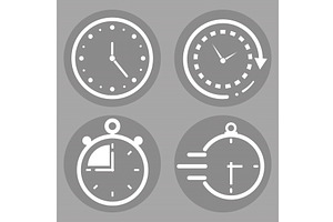 set with clocks and timer, an Object Illustration by studiogstock