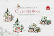Christmas Watercolor Animals Clipart, an Animal Illustration by WalaPalette (Thumbnail 3 of 11)