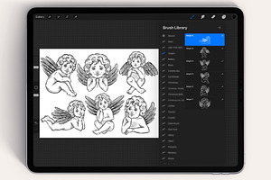 50 Angels Cupids Procreate Stamps
