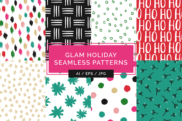 Glam Holiday Seamless Patterns preview 5