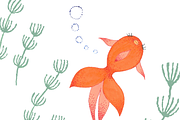 Cute watercolor goldfish clip art, an Illustration by Eomoiart (Thumbnail 4 of 4)