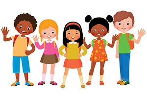 Group of children students
