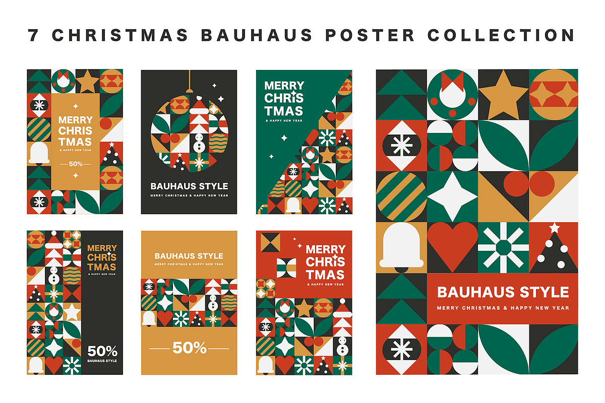 Modern Christmas Mosaic Design Set, a Seasonal Illustration by Lettering_Logo (Photo 2 of 6)