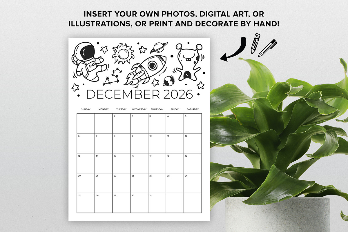 2026 Vertical 8.5 x 11 Inch Calendar, a Stationery Template by Running With Foxes (Photo 2 of 6)