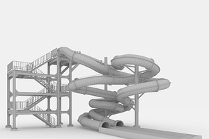 3D Model Waterpark Slide 3