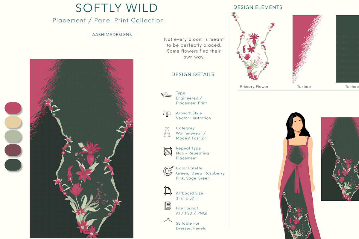 Softly Wild | Placement Print |, a Pattern Graphic by AashimaDesigns (Photo 1 of 3)