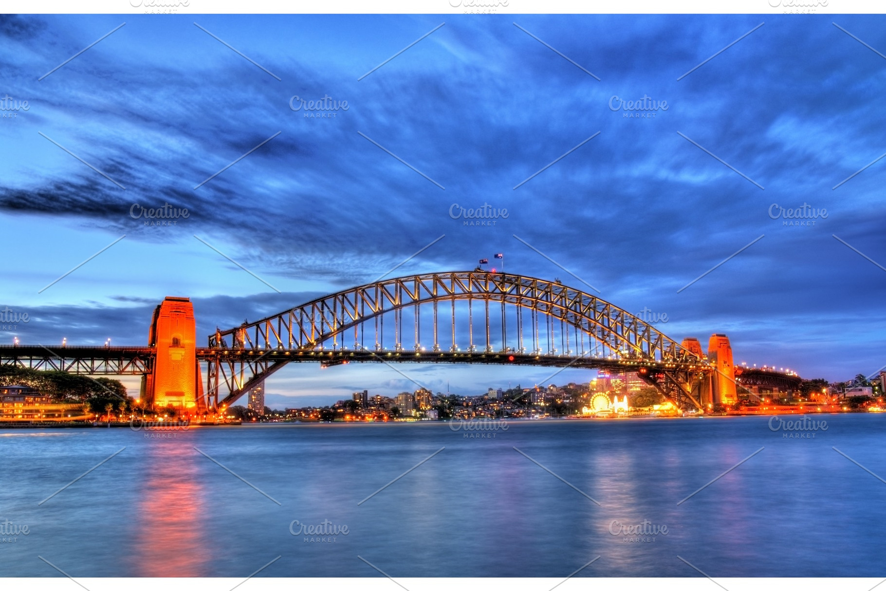 Sydney harbour bridge at sunset stock photo containing australia and bridge, an Architecture Photo by Leonid Andronov