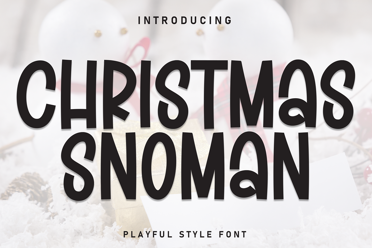Christmas Snowman | Script Font, a Script Font by Scratchones (Photo 1 of 8)
