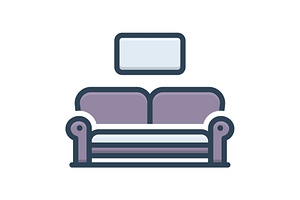 Sofa couch color icon, a Duotone Icon by Creative priyanka