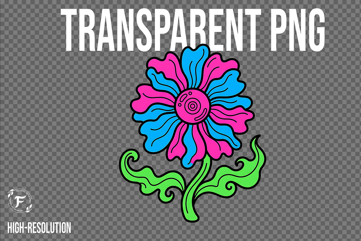 Groovy Flower Clipart, an Object Illustration by Forhadx5 (Photo 8 of 11)