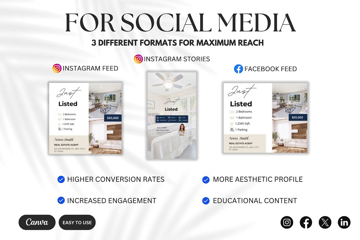 900+ Real Estate Just Listed Canva, a Social Media Template by Studioxhq (Photo 3 of 7)