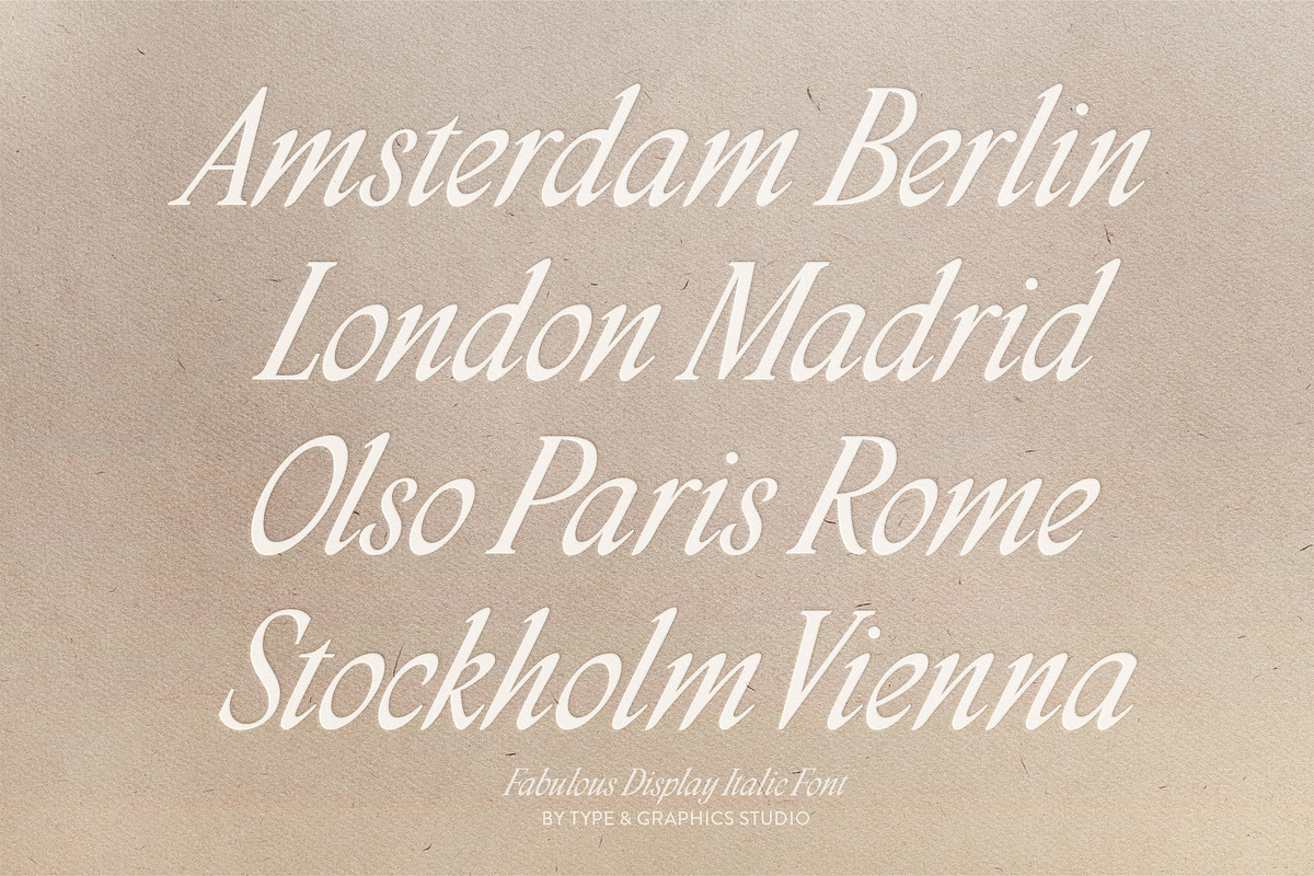 Fabulous Display Italic Font, a Serif Font by Type and Graphics Studio (Photo 13 of 18)