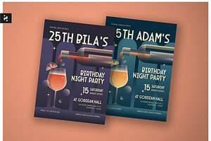 Art Deco Birthday Invitation, a Card Template by Neermana
