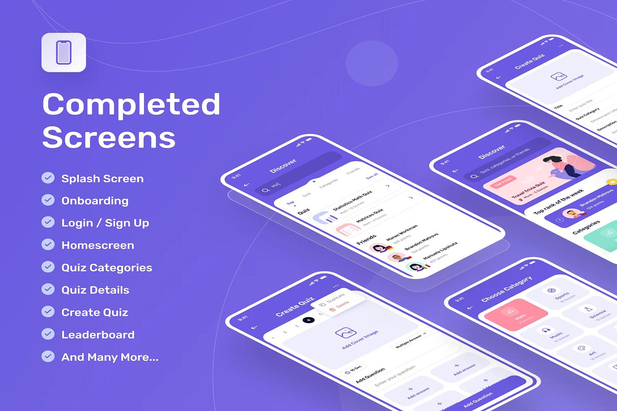 Queezy - Quiz App UI Kit, an UI Kit Template by Creative Perspective (Photo 8 of 8)