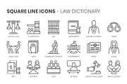 Square line icons, an Outline Icon by Howcolour (Thumbnail 11 of 85)