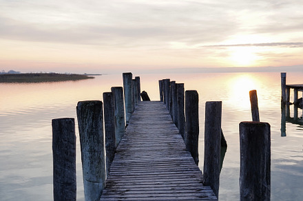 Wooden Pier On The Lake Shore