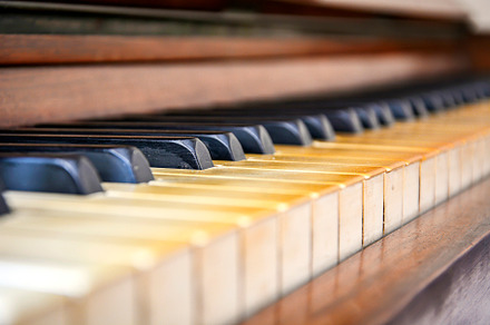 Closeup view of the keys of a piano containing piano, keys, and music, an Arts & Entertainment Photo by rarrarorro