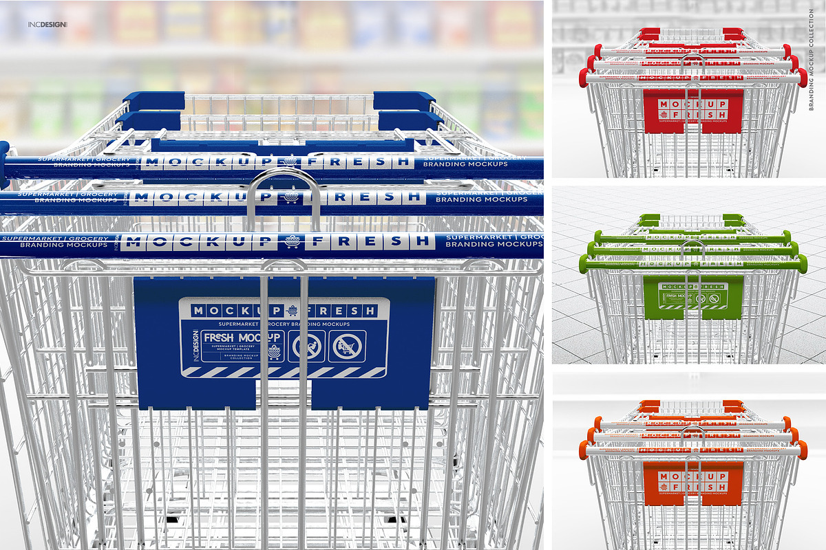 Metal Shopping Cart Branding Mockup, a Product Mockup by INCDesign (Photo 7 of 19)